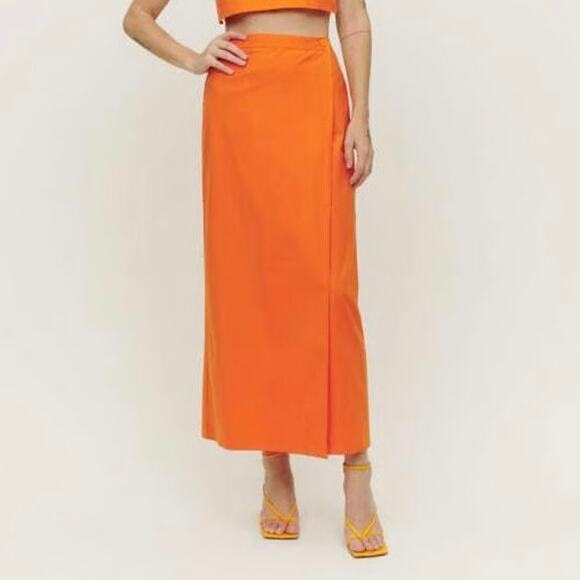 Reformation Mylie skirt in citrus size 8 - Picture 1 of 8